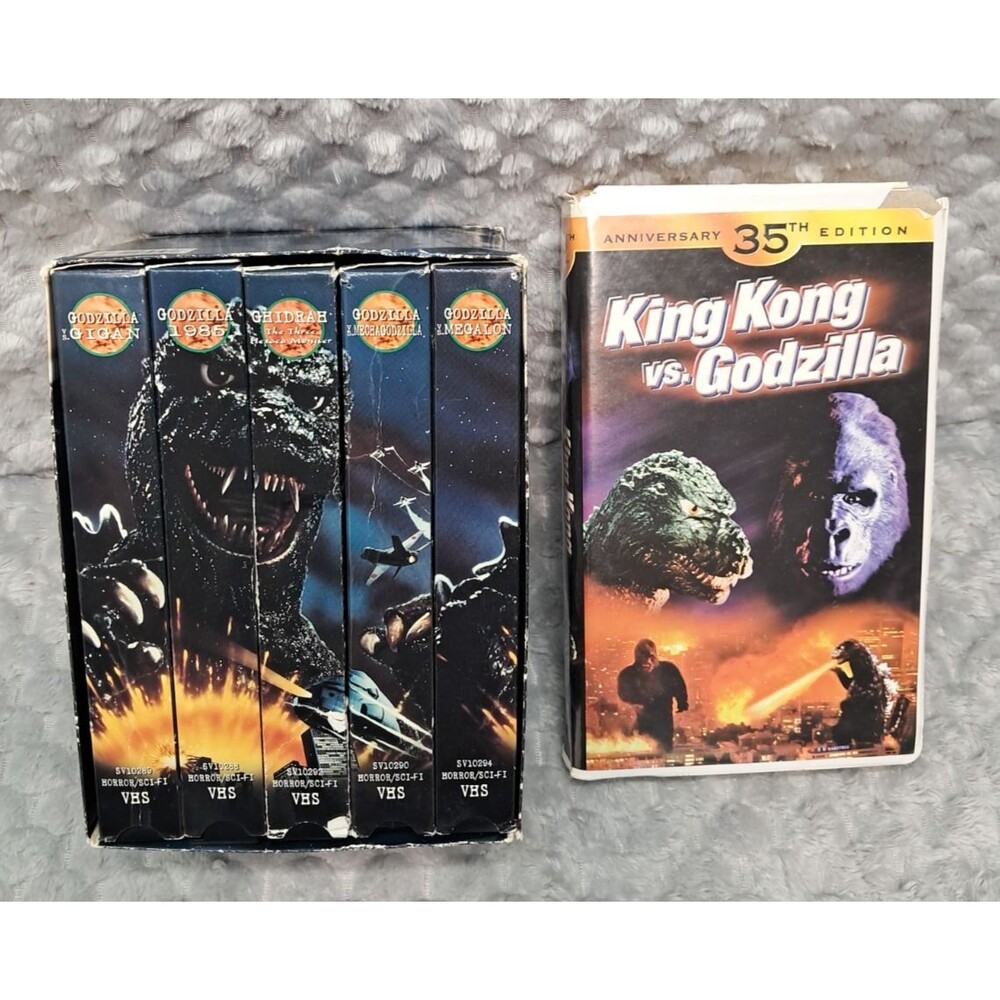 Lot of 6 Godzilla VHS Tapes Box Set 1997 1985 Mothra Gidrah Gigan Mecha Godzilla